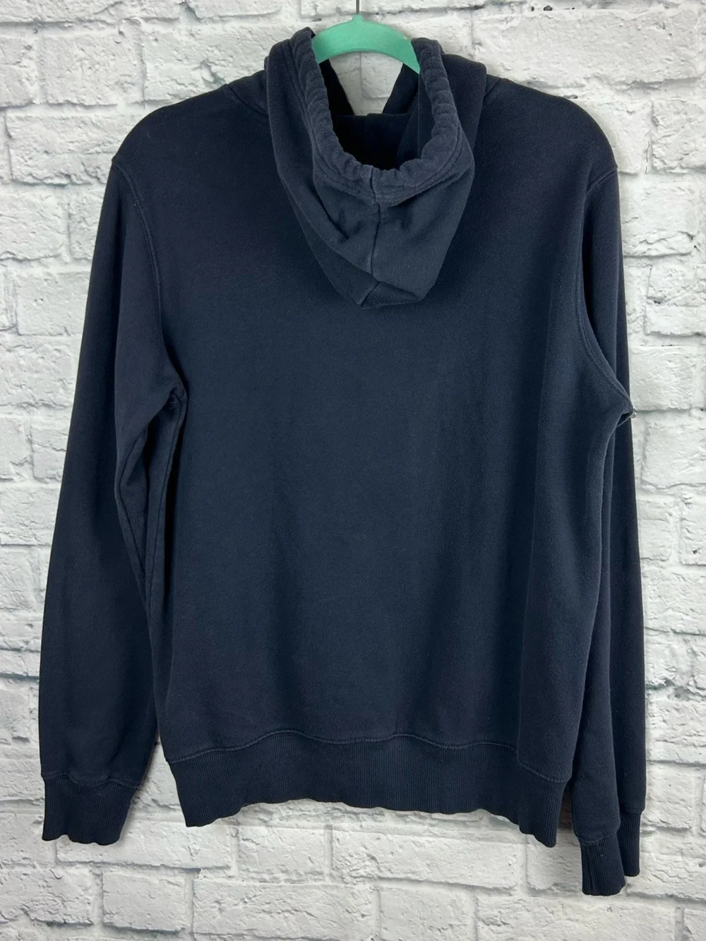 The North Face Logo Hoodie Sweatshirt Navy Blue Pullover Pocket Men’s Small